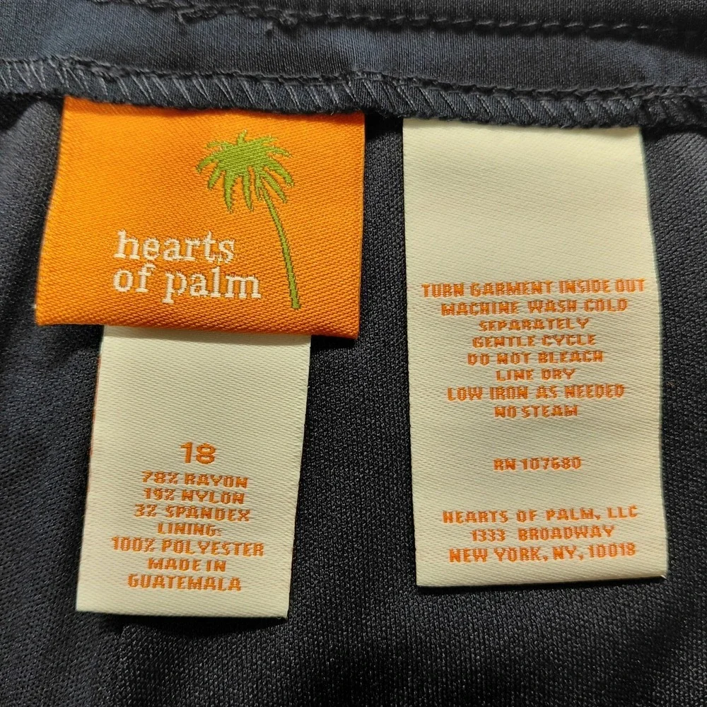 Hearts Of Palm Navy Blue Womens Skort Size 18 NEW Skirt Built In Shorts Pockets